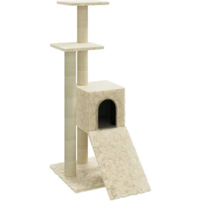 Afbeelding van vidaXL Kattenmeubel met sisal krabpalen 92 cm crèmekleurig