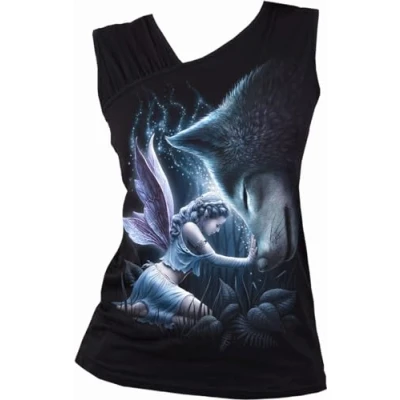 Afbeelding van Spiral Sacred Bond Gathered Schouder Slant Vest Zwart, M