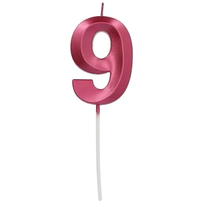 Afbeelding van Folat Kaars cijfer 9 glamour roze metallic 7 cm