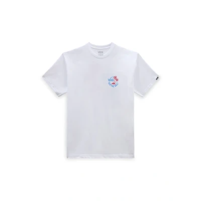 Afbeelding van Vans Classic MINI DUAL PALM II SS Tshirt print, Heren, Maat: XS, White malibu blue