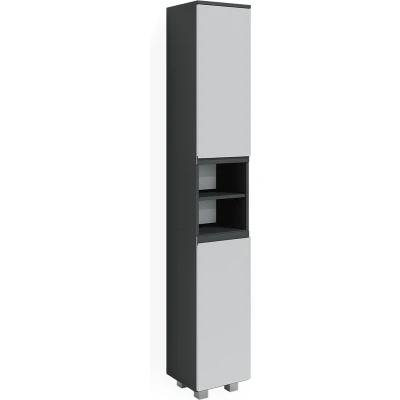 Afbeelding van Vicco Badkamerkast &quot;J Shape&quot;, Wit/Antraciet, 30 x 190 cm