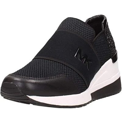 Afbeelding van Michael Kors Felix Trainer Instappers, Dames, Maat: 37, Black Kunststof/ textiel