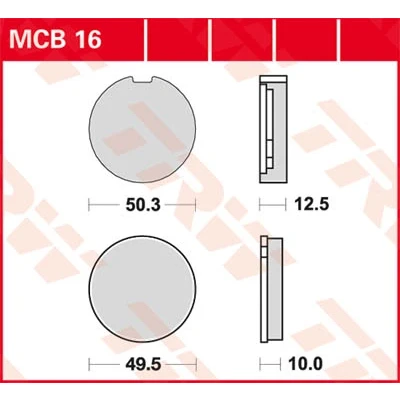 Afbeelding van Remblokset, schijfrem TRW MCB16