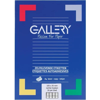 Afbeelding van Gallery witte etiketten ft 105 x 35 mm (b h), rechte hoeken, doos van 1.600 etiket