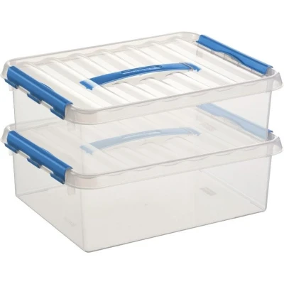 Afbeelding van 2x Kunststof stapelbare opbergbak 10 liter 38 x 30 12 cm Opbergbox