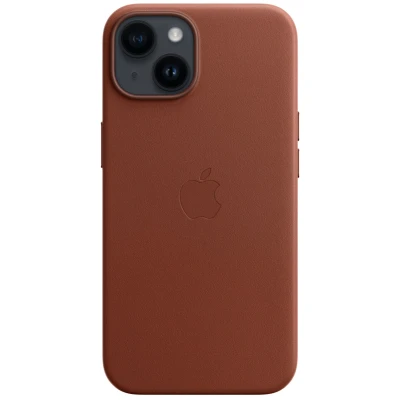 Afbeelding van Apple Leather Case + MS iPhone 14 Umber