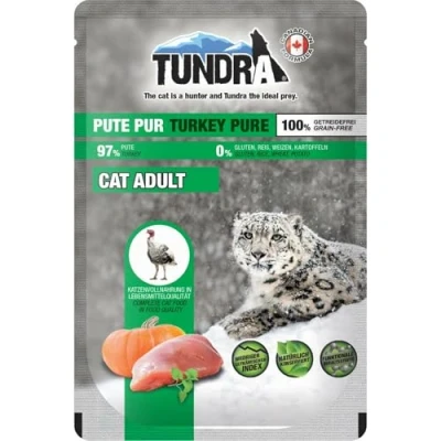Afbeelding van Tundra kattenvoer natvoer pouchpack kalkoen puur