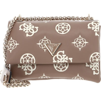 Afbeelding van Guess Deesa Logo Mini Xbody Flap Dames Schoudertas Taupe