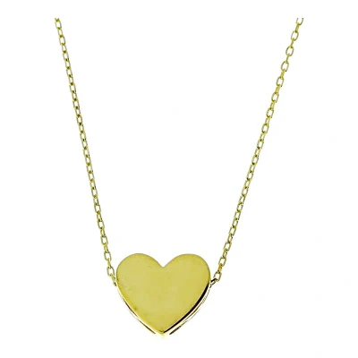 Afbeelding van Gouden Ketting Hart Hanger Graveren Zirkonia 14 karaats