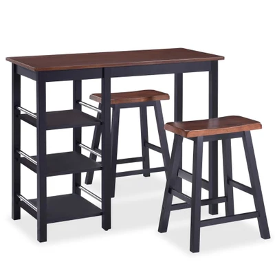 Afbeelding van vidaXL 3 delige Barset MDF zwart