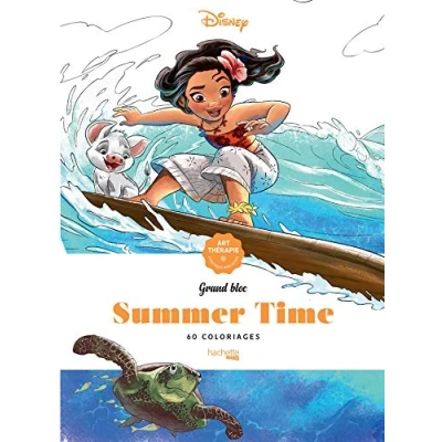 Afbeelding van Disney Grand Bloc Coloriages Summer time Hachette Heroes Kleurboek voor volwassenen