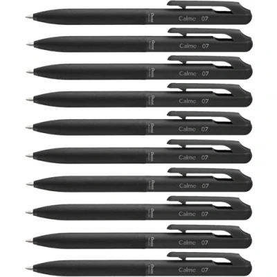 Afbeelding van Pentel BXA107A A Calme balpen, duidelijk gedempt klikgeluid, gripzone in lederlook, navulbaar, bal 0,7 mm = lijndikte 0,35 mm, schrijfkleur zwart, 1 stuk