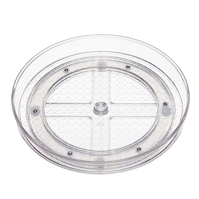 Afbeelding van Amazon Basics Lazy Susan Organizer, draaibaar dienblad, transparant, 22,9 cm, 2 stuks