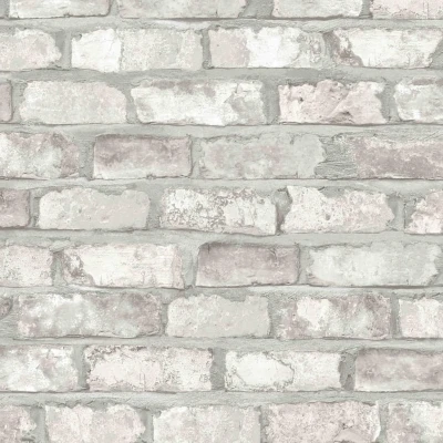 Afbeelding van Behang bakstenen wit EW3104