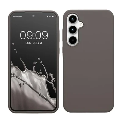 Afbeelding van kwmobile telefoonhoesje geschikt voor Samsung Galaxy A35 Hoesje met siliconen coating Smartphone case in steengrijs