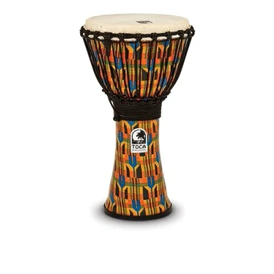 Afbeelding van Toca SFDJ 10K Synergy Freestyle Djembe Rope Kente Cloth djembé