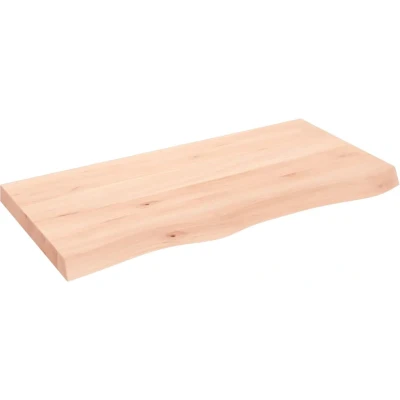Afbeelding van Wastafelblad 100x50x6 cm onbehandeld massief hout