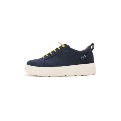 Afbeelding van Walk in Pitas Sitges Sneakers laag, Dames, Maat: 37, Navy blue Leer en textiel