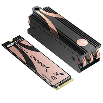 Afbeelding van Sabrent Rocket 4 Plus SSD met 4TB PCIe Gen NVMe M.2 2280 solid state drives, extreme snelheid, warmtemanagement [SB RKT4P HTSP 4TB]