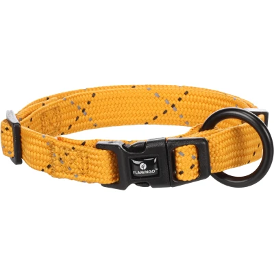 Afbeelding van Flamingo Halsband voor puppy&#039;s Dolly Oker XS 20 35 cm 10 mm met klikgesp en reflecterende strepen