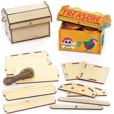 Afbeelding van Baker Ross Mini Houten Krat Bouwpakketten Set van 3, Ambachten voor Kinderen (FC393)