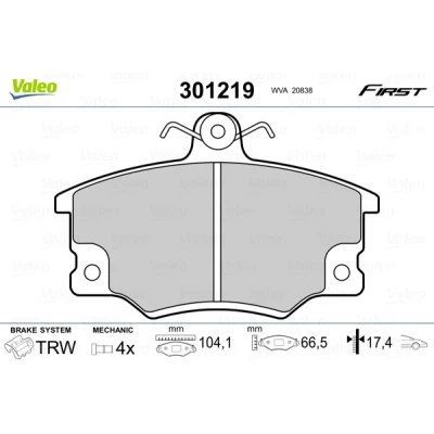 Afbeelding van Valeo Remblokset 301219