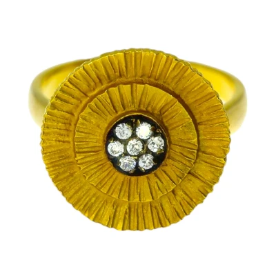 Afbeelding van Vintage Geïnspireerde Gouden Ring Zirkonia 14 karaats