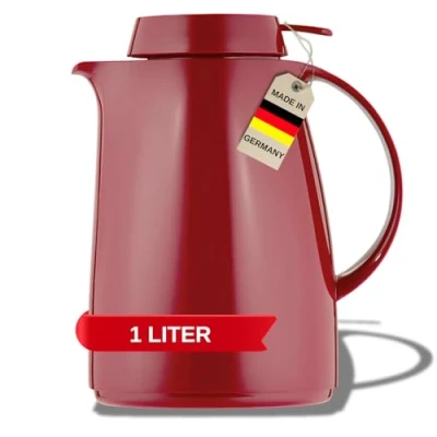 Afbeelding van Helios Servitherm Kunststof thermoskan, rood, 1 liter