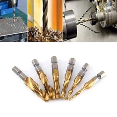 Afbeelding van combinatie boor en Tap Set, 6 stk Boorset Countersink HSS Imposta met verzonken kop, M3 M10 metrische staaldraad niet voor hard metaal