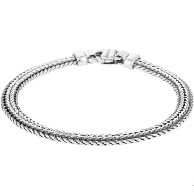 Afbeelding van Zilver Geoxideerde Armband oxi vossestaart 6 1101645 19 cm