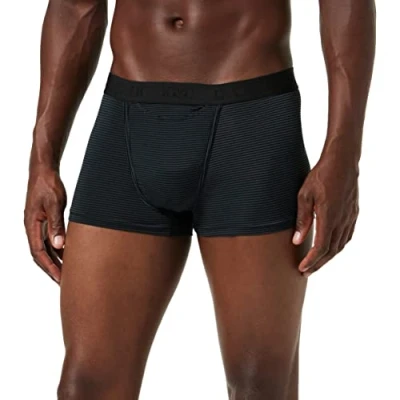 Afbeelding van HOM Simon boxer briefs HO1 (1 pack) heren met horizontale gulp zwart gestreept Maat: XXL