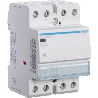 Afbeelding van Hager magneetschakelaar ac esd 4no 63 1 400v 32 3 kw u spoel 24v 50hz 60hz esd463s