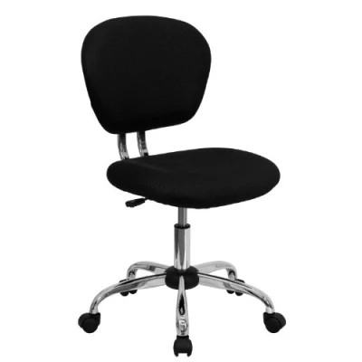 Afbeelding van Flash Furniture bureaustoel met armleuningen en voet van netstof. Zonder armen 18 75 W x 17 D zwart