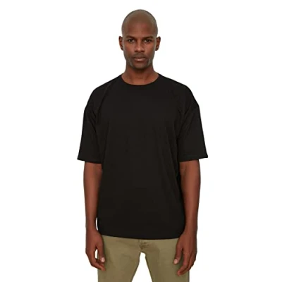 Afbeelding van Trendyol TMNSS22TS0317 Volwassenen Mannen T shirt single Zwart L