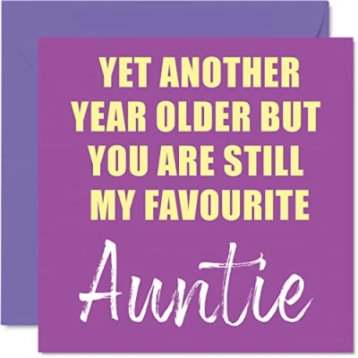 Afbeelding van Grappige verjaardagskaarten voor tante nog een jaar ouder steeds mijn favoriet Banter Happy Birthday Card van neef nichtje verjaardagscadeaus, 145 mm x grap humor wenskaarten cadeau