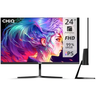 Afbeelding van CHiQ 24F650 24 inch monitor Full HD (1920x1080) IPS 75Hz Ultradunne 3 zijdig randloos 99% sRGB pc scherm AMD FreeSync HDMI/VGA/DP