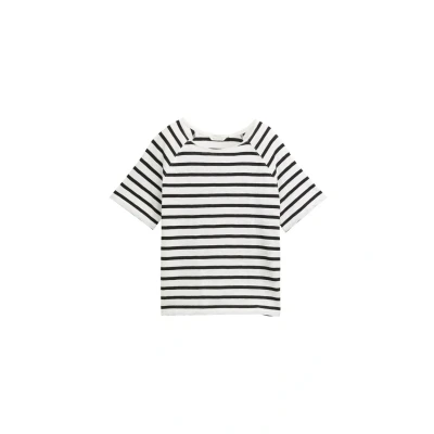 Afbeelding van TOM Tailor Striped Tshirt print, Dames, Maat: XS, Black off white stripe