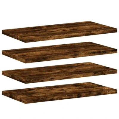 Afbeelding van vidaXL Wandschappen 4 st 40x20x1,5 cm bewerkt hout gerookt eikenkleur