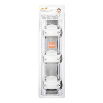 Afbeelding van Lascal Trapleuning installatiekit, KiddyGuard Avant/Accent/Assure veiligheidshek banniesters, bannisters voor ronde of hoekige trapleuningen tot 50 mm diameter, set van 3 bannisters, wit