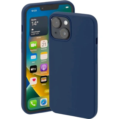 Afbeelding van Hama Finest Feel Cover Hoesje geschikt voor Apple iPhone 14 TPU materiaal Zijdezacht afwerking Krasbestendig Perfecte Pasvorm Blauw