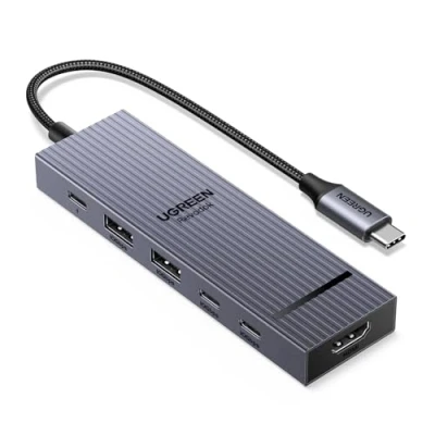 Afbeelding van UGREEN Revodok 10Gbps USB C Hub HDMI 4K@60Hz Adapter 2*USB A 3.2 &amp; PD 100W auf Compatibel met iPhone 15, iPad Pro/Air, MacBook Galaxy S24, Steam Deck usw.