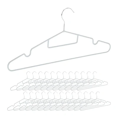 Afbeelding van Relaxdays metalen kledinghangers set van 24 dunne kleerhangers antislip overhemden