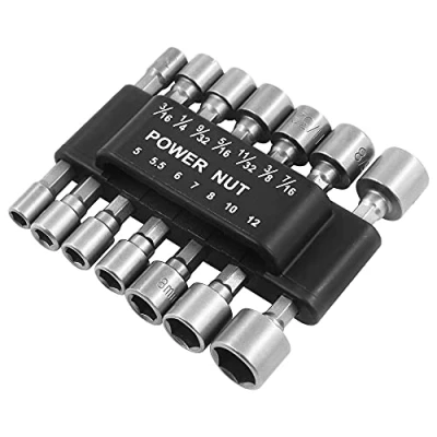 Afbeelding van Lanchoo Set van 14 dopsleutels, zeshoekige bits, dopsleuteladapter, gereedschap, moeren, bitadapter, powergroef voor boor of accuschroevendraaiers