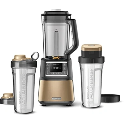 Afbeelding van SENCOR 7878BK SBU 7877CH Automatische vacuüm supermixer, 1500 watt, smoothie, 7 programma&#039;s, champagne, kunststof, milliliter, wit