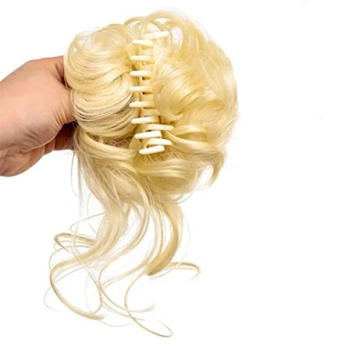 Afbeelding van Haar Chignon Synthetische Bun Hair Clips Messy Paardenstaart Extensions Golvend Krullend Broodje Claw Pruiken for Vrouwen Knot haarstukjes (Color : 1Pcs 09)