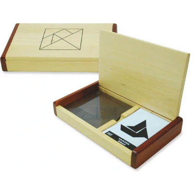Afbeelding van Tangram dubbel kist blank hout+60 kaart.