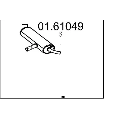 Afbeelding van MTS 01.61049 Einddemper 1100mm NISSAN: Qashqai / Qashqai+2 I (J10, NJ10) 2.0, 2.0 Vierwielaandrijving 2007 2013
