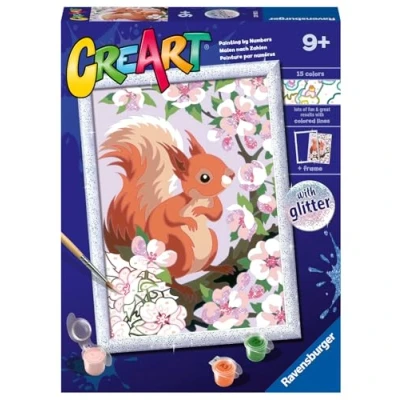 Afbeelding van Ravensburger CreArt Spring Eekhoorn verf op nummer kits voor kinderen en volwassenen vanaf 7 jaar knutselset kinderen, rood