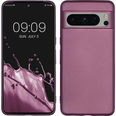 Afbeelding van kwmobile telefoonhoesje geschikt voor Google Pixel 8 Pro Hoesje smartphone Back cover in metallic lila