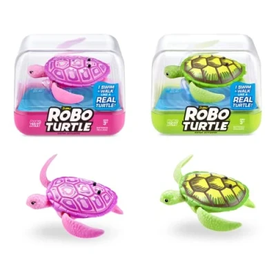 Afbeelding van Robo Turtle Robotic Zwemschildpad (2 stuks, groen en roze)